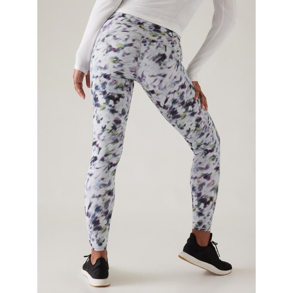 ATHLETA Women's Rainier High Rise Legging Size M In Grey Lyra Garden - Picture 2 of 11